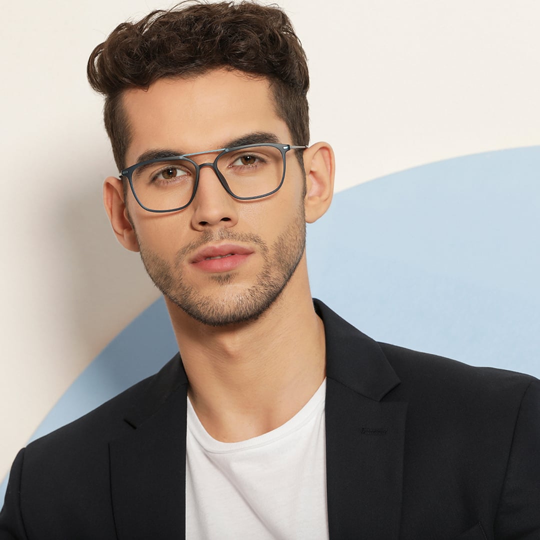 Lenskart Air Sky Blue Full Rim Square right side