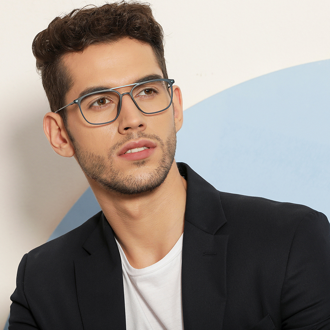 Lenskart Air Sky Blue Full Rim Square left side