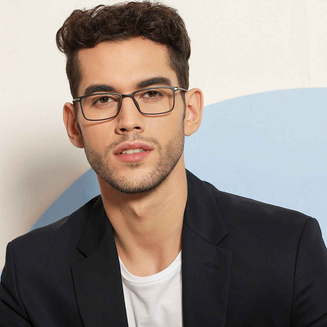 Lenskart Air Online Light Gray Full Rim Rectangle left side