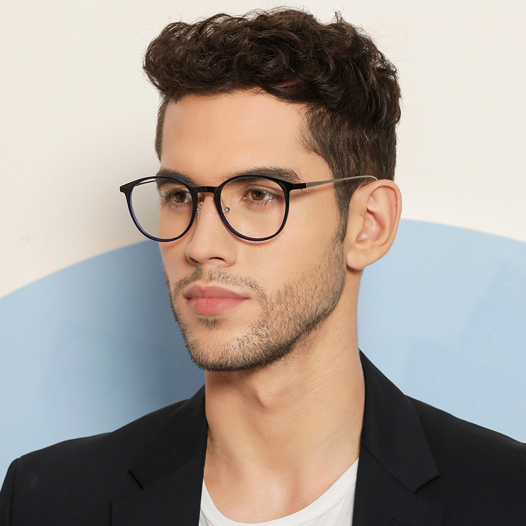 Lenskart Air Online Sky Blue Full Rim Round right side