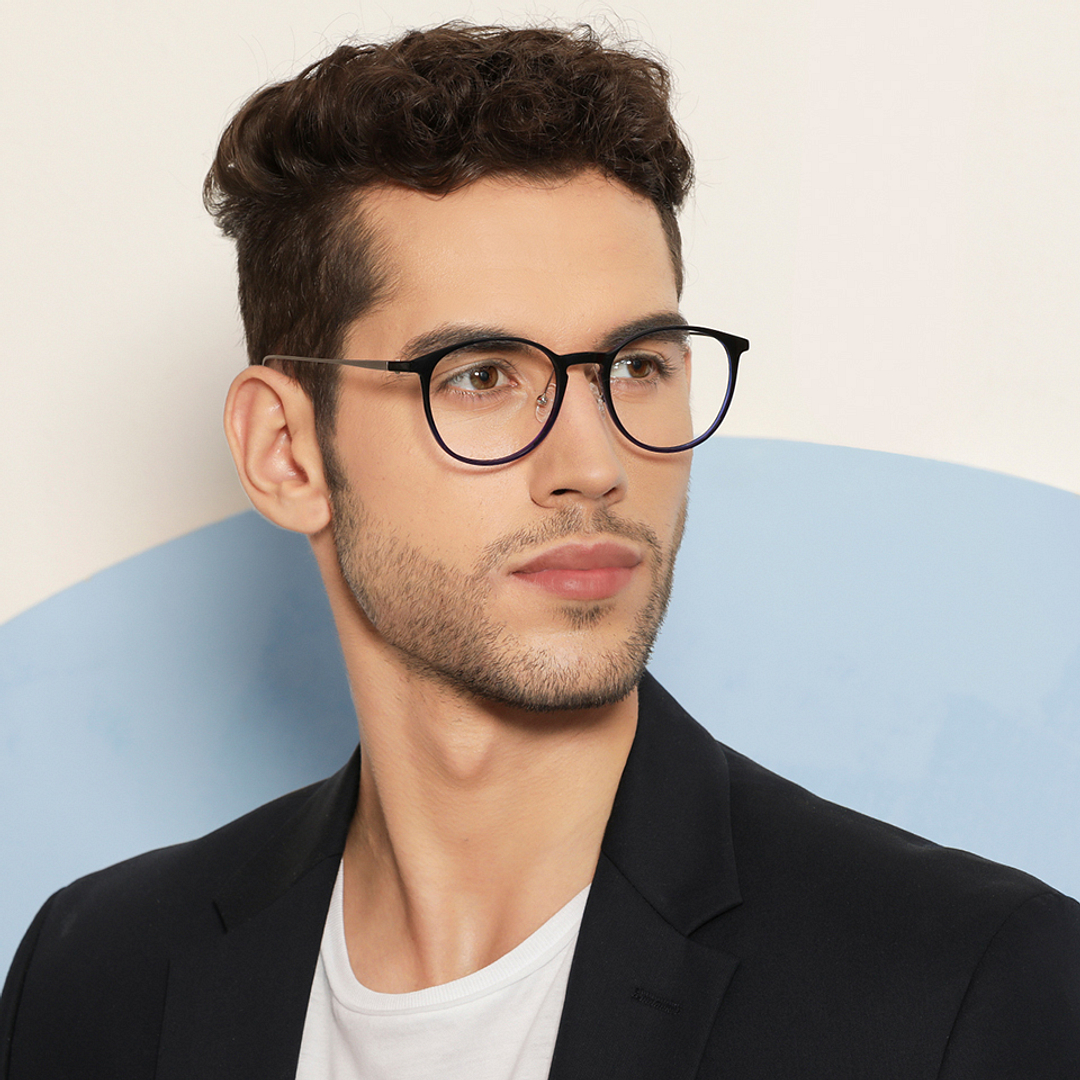 Lenskart Air Online Sky Blue Full Rim Round left side