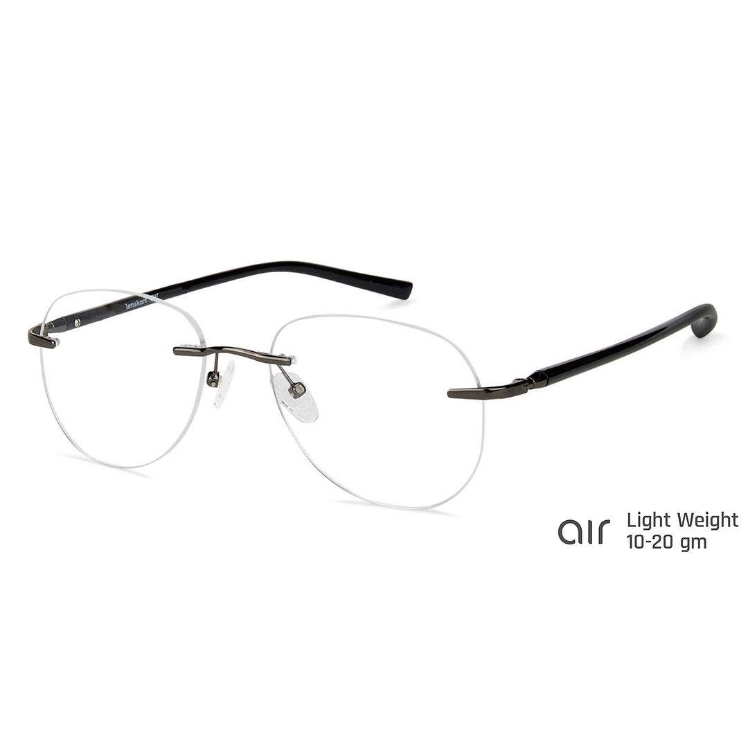 Lenskart Air Online Black Rimless Aviator right side
