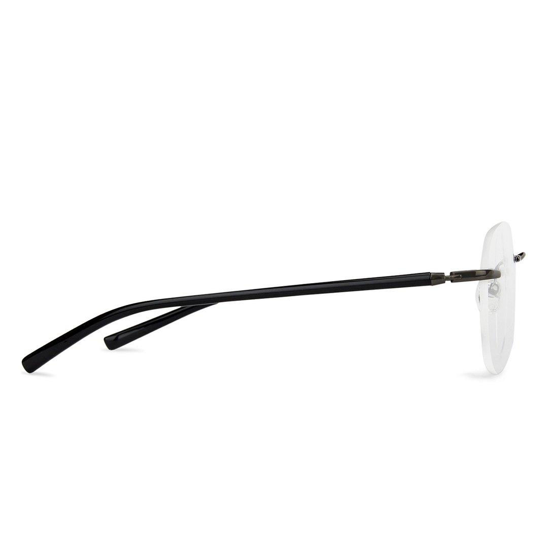 Lenskart Air Online Black Rimless Aviator left side