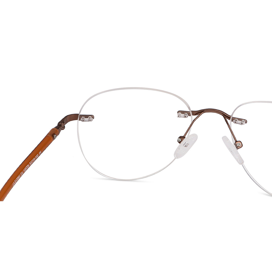 Lenskart Air Online Light Brown Rimless Aviator right side