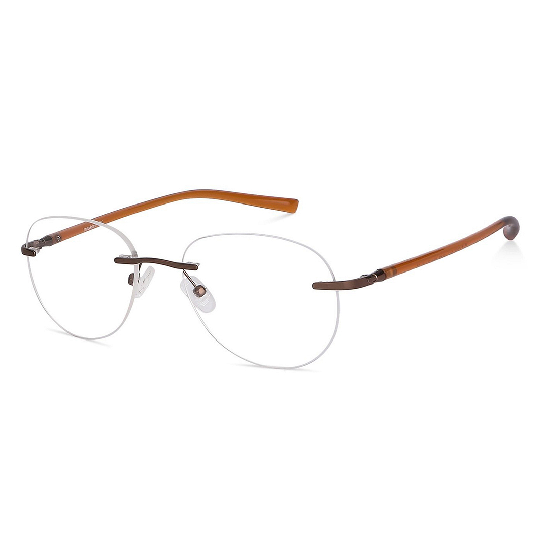 Lenskart Air Online Light Brown Rimless Aviator right side