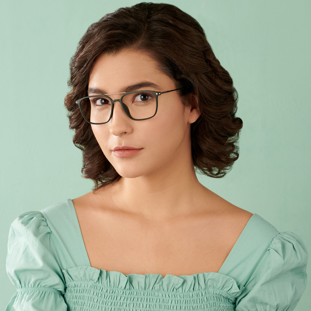 Lenskart Air Online Light Green Full Rim Square left side
