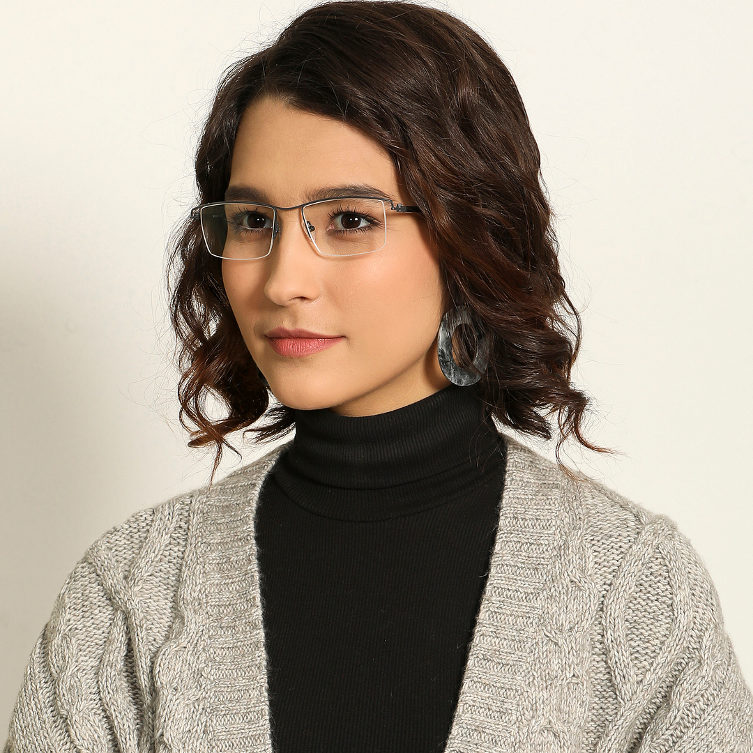 Lenskart Air Online Black Half Rim Rectangle right side