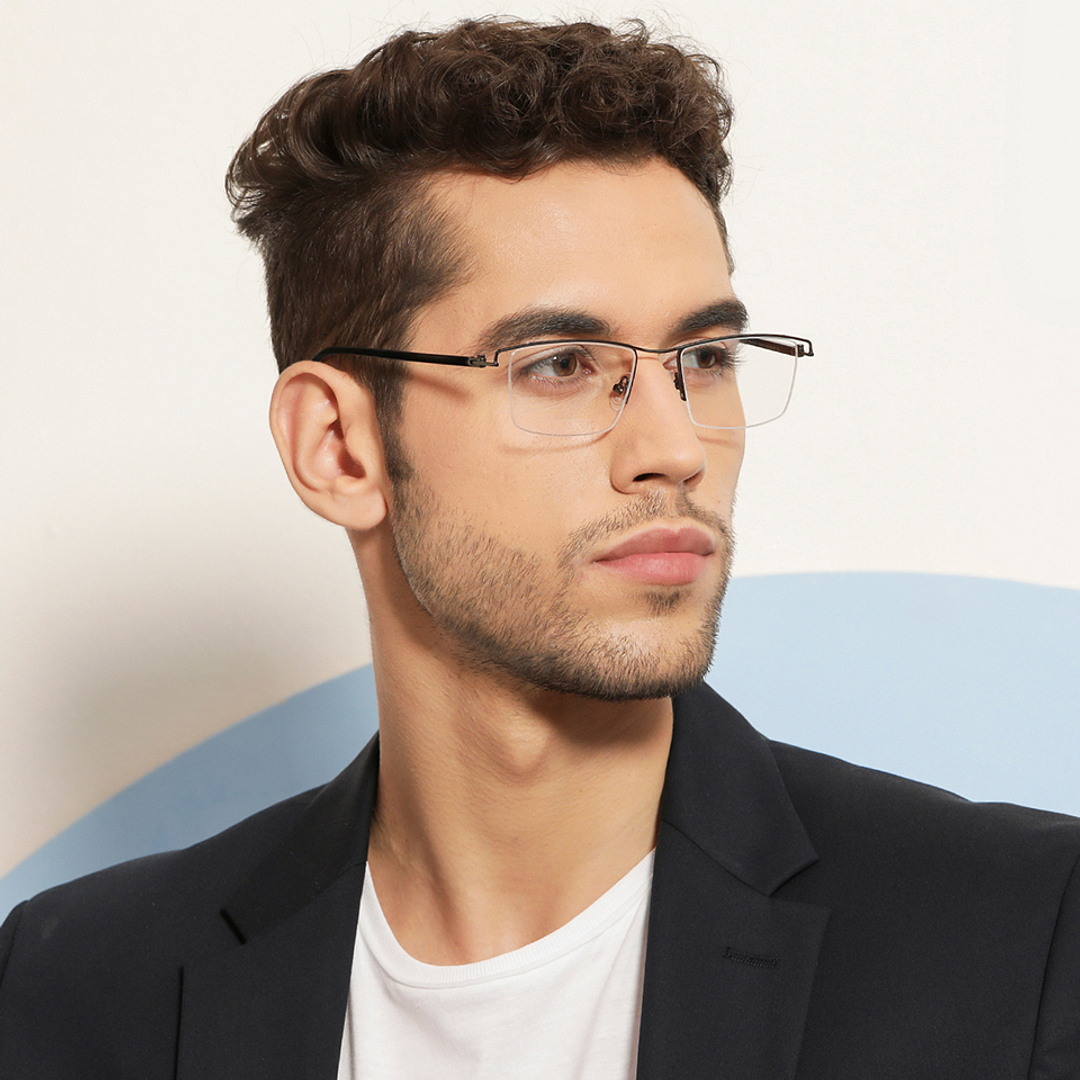 Lenskart Air Online Black Half Rim Rectangle right side