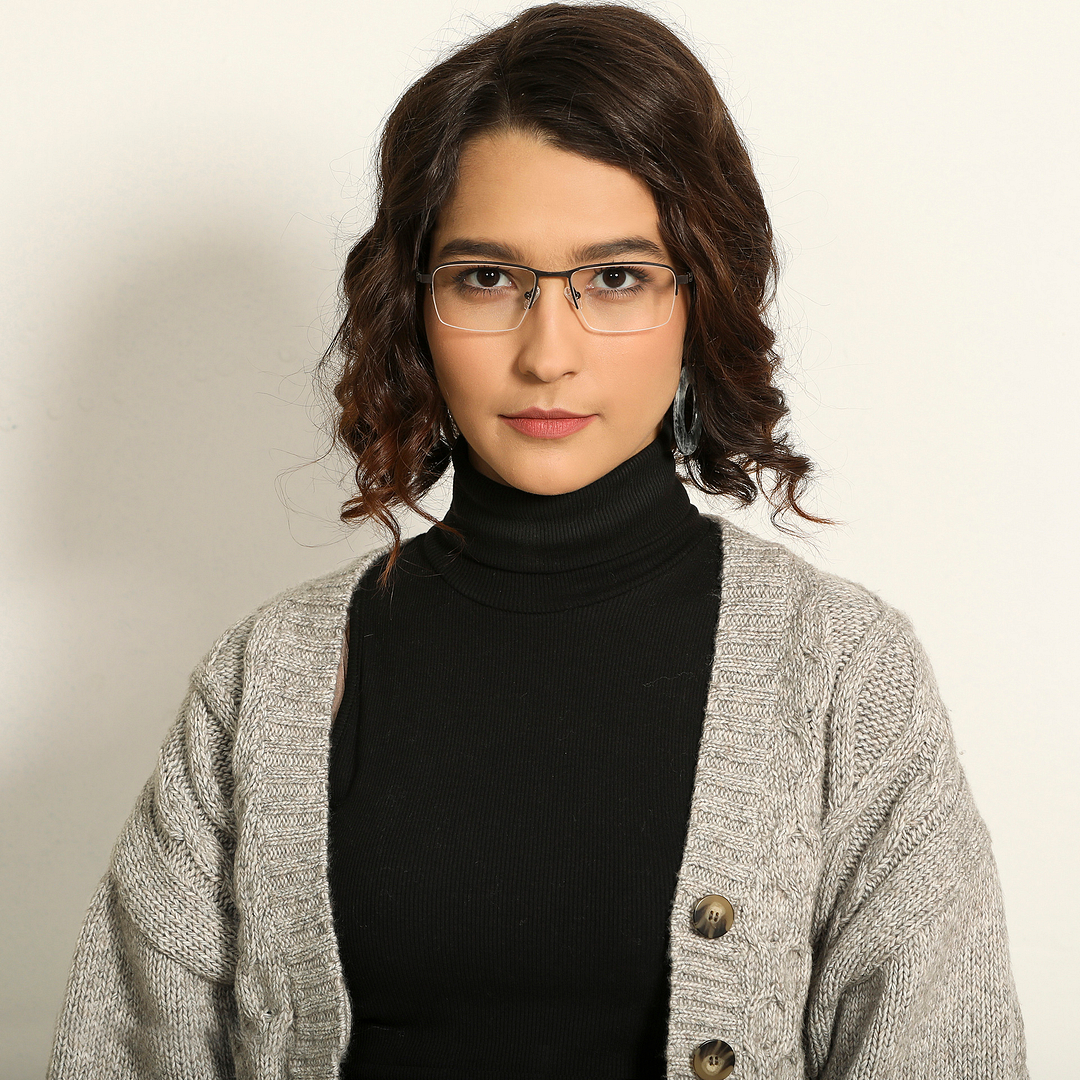 Lenskart Air Online Black Half Rim Rectangle left side