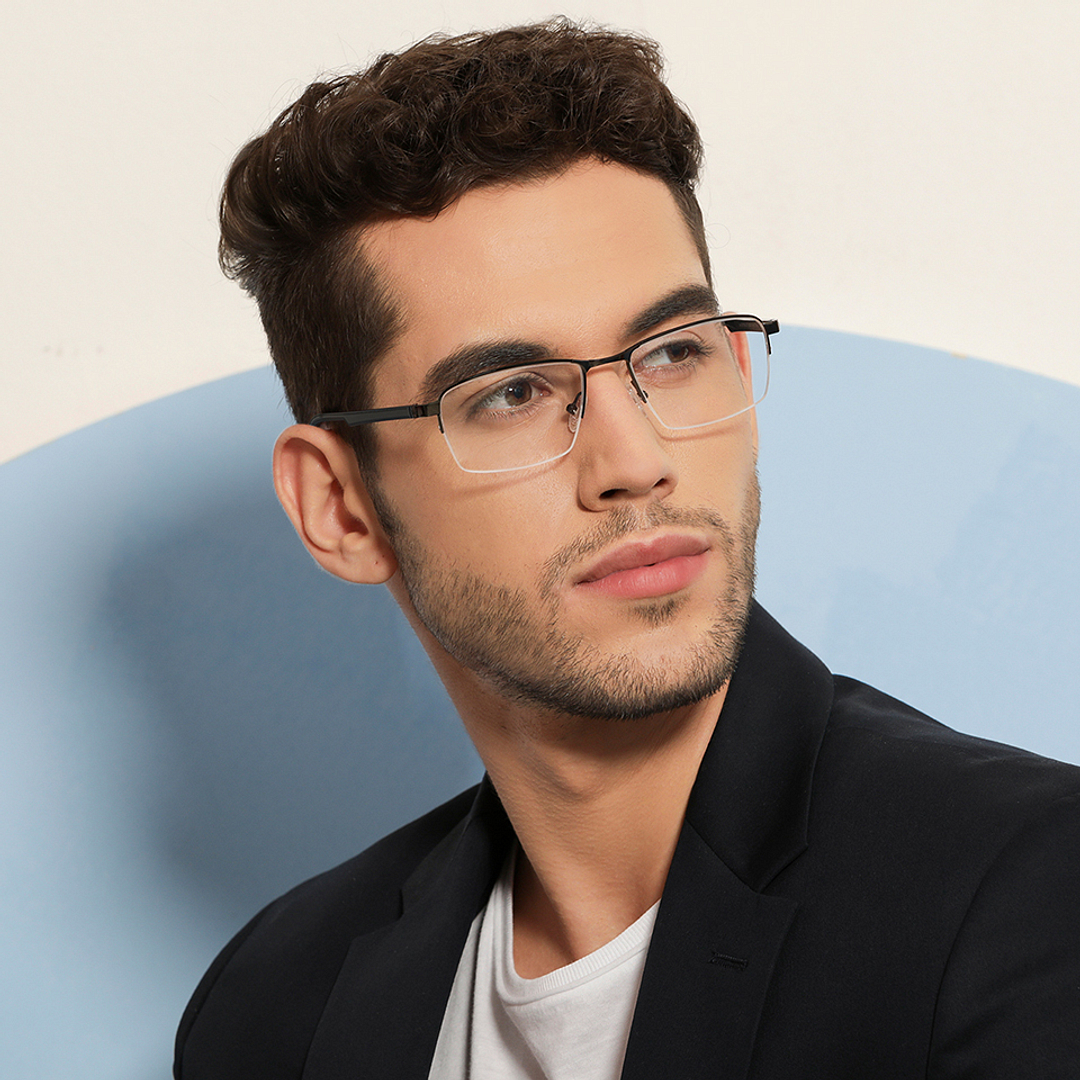 Lenskart Air Online Black Half Rim Rectangle right side