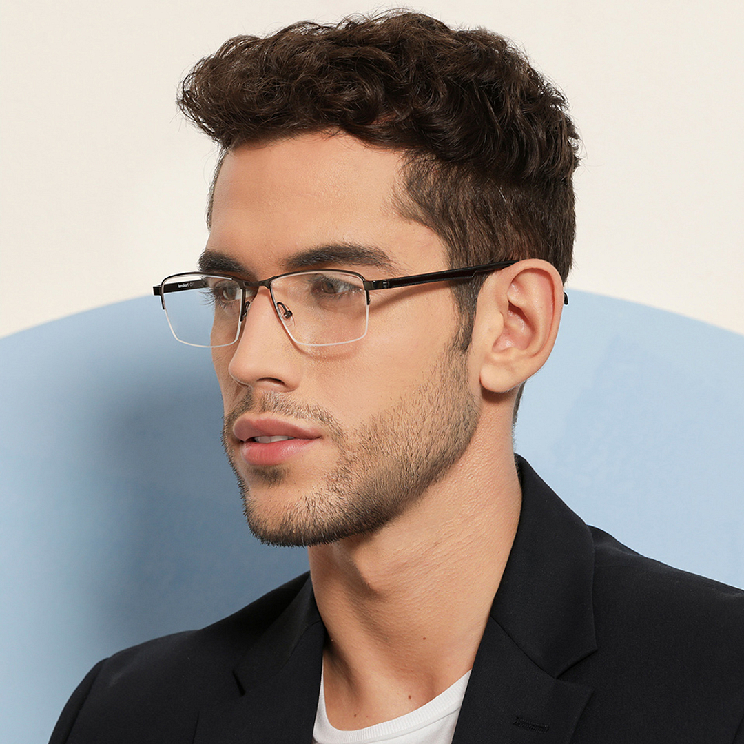 Lenskart Air Online Black Half Rim Rectangle left side