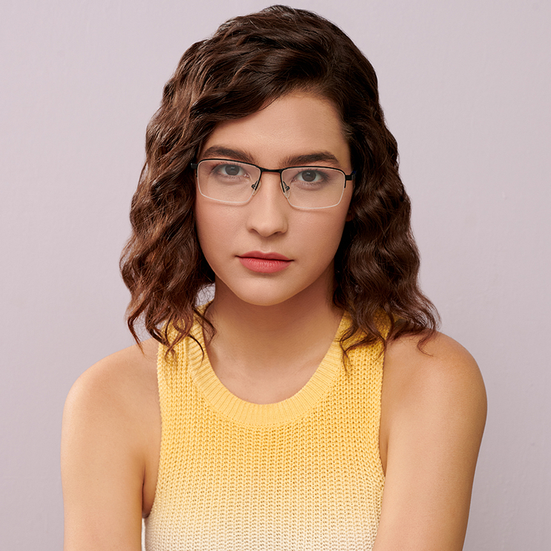 Lenskart Air Online Sky Blue Half Rim Rectangle right side