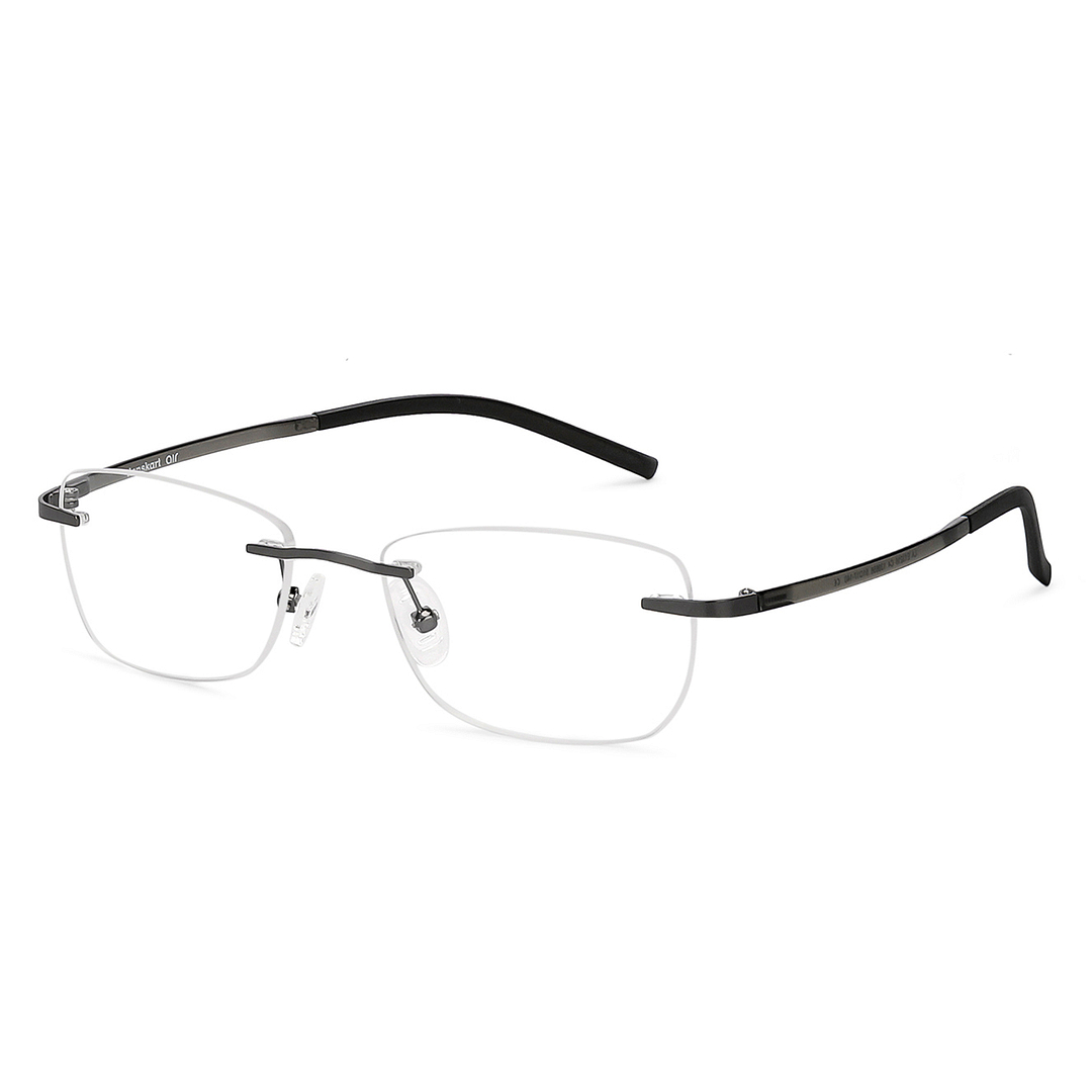 Lenskart Air Online Mid Gunmetal Rimless Rectangle right side