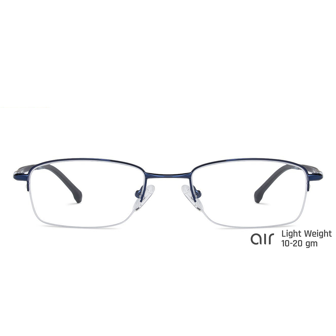 Lenskart Air Online Sky Blue Half Rim Rectangle left side