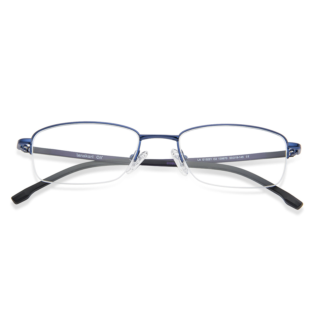 Lenskart Air Online Sky Blue Half Rim Rectangle left side