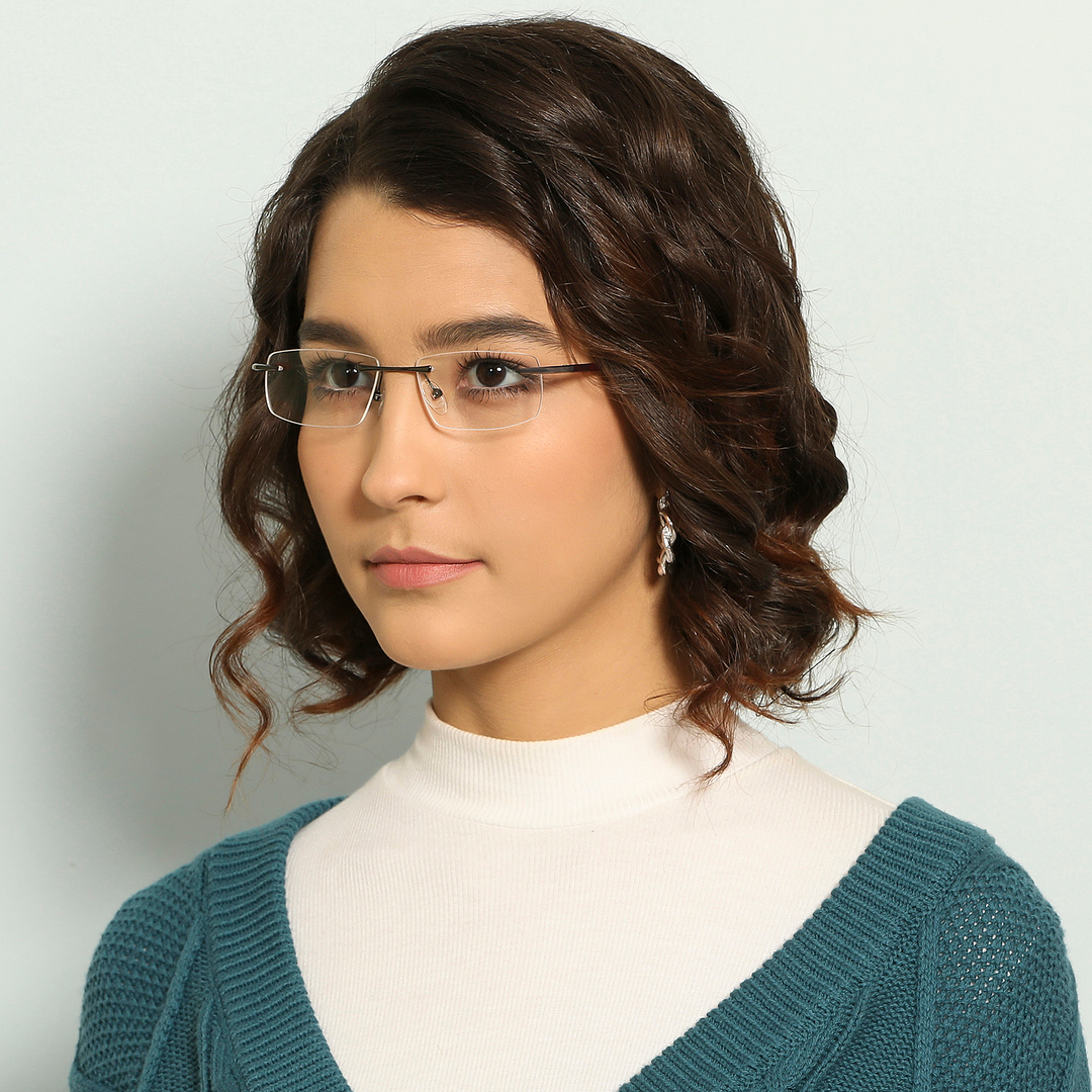 Lenskart Air Online Red Rimless Rectangle right side