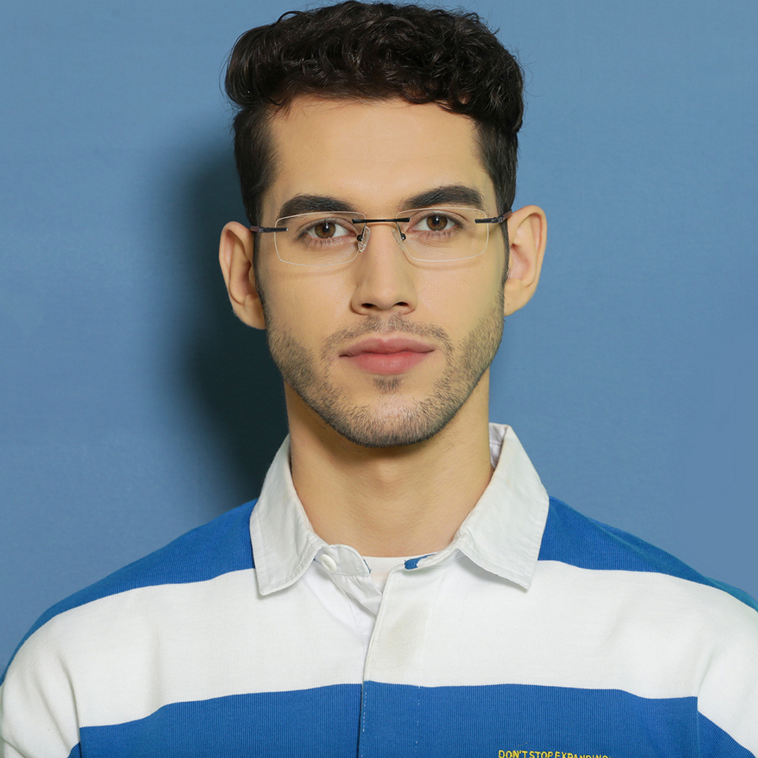 Lenskart Air Online Red Rimless Rectangle right side