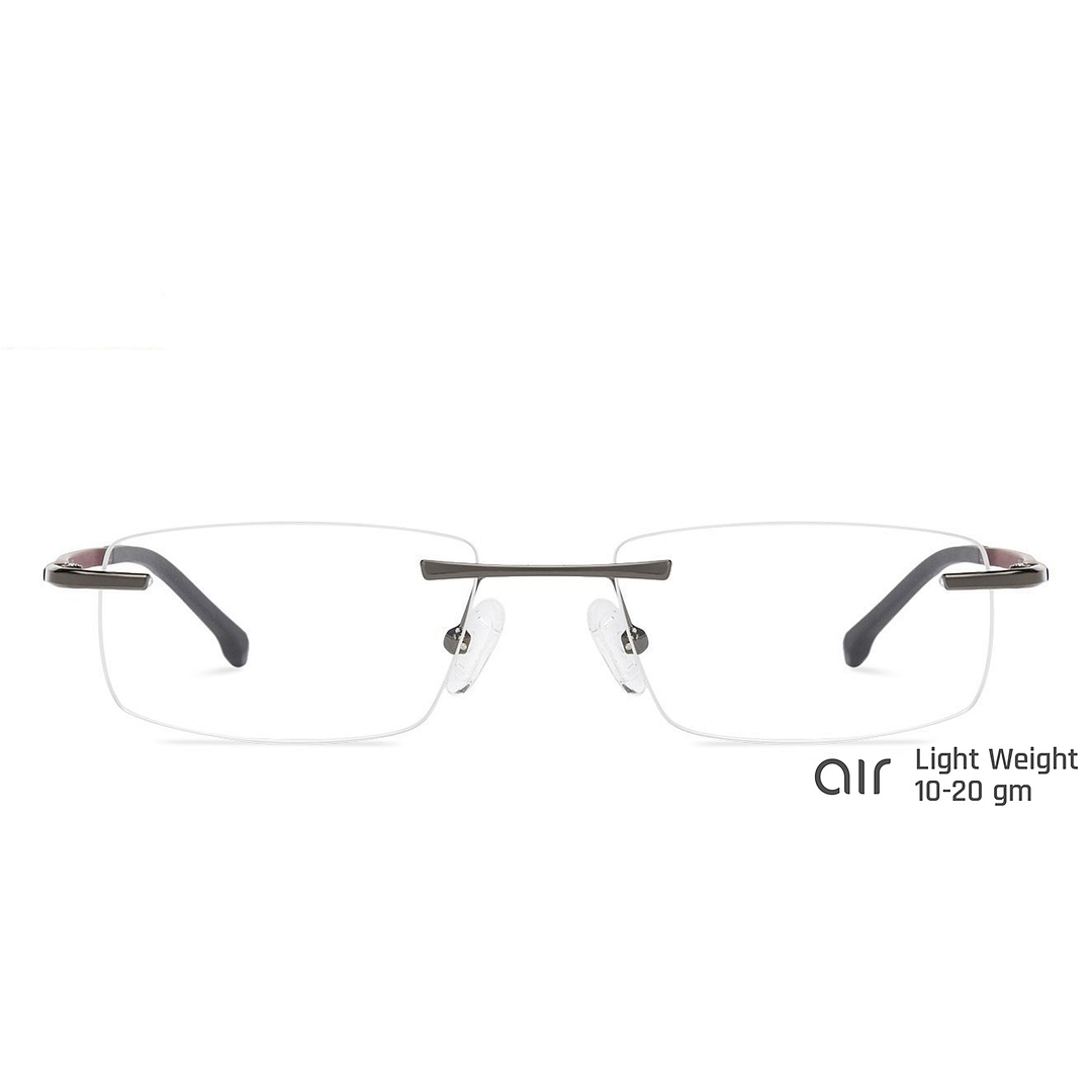 Lenskart Air Online Red Rimless Rectangle left side