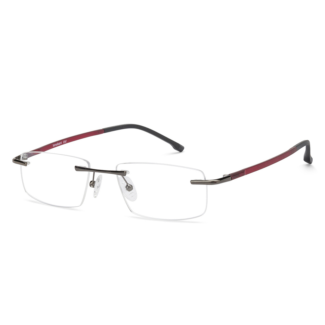 Lenskart Air Online Red Rimless Rectangle right side