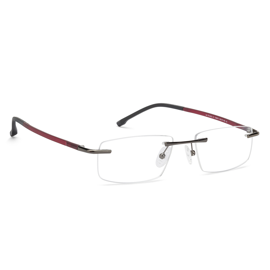 Lenskart Air Online Red Rimless Rectangle left side