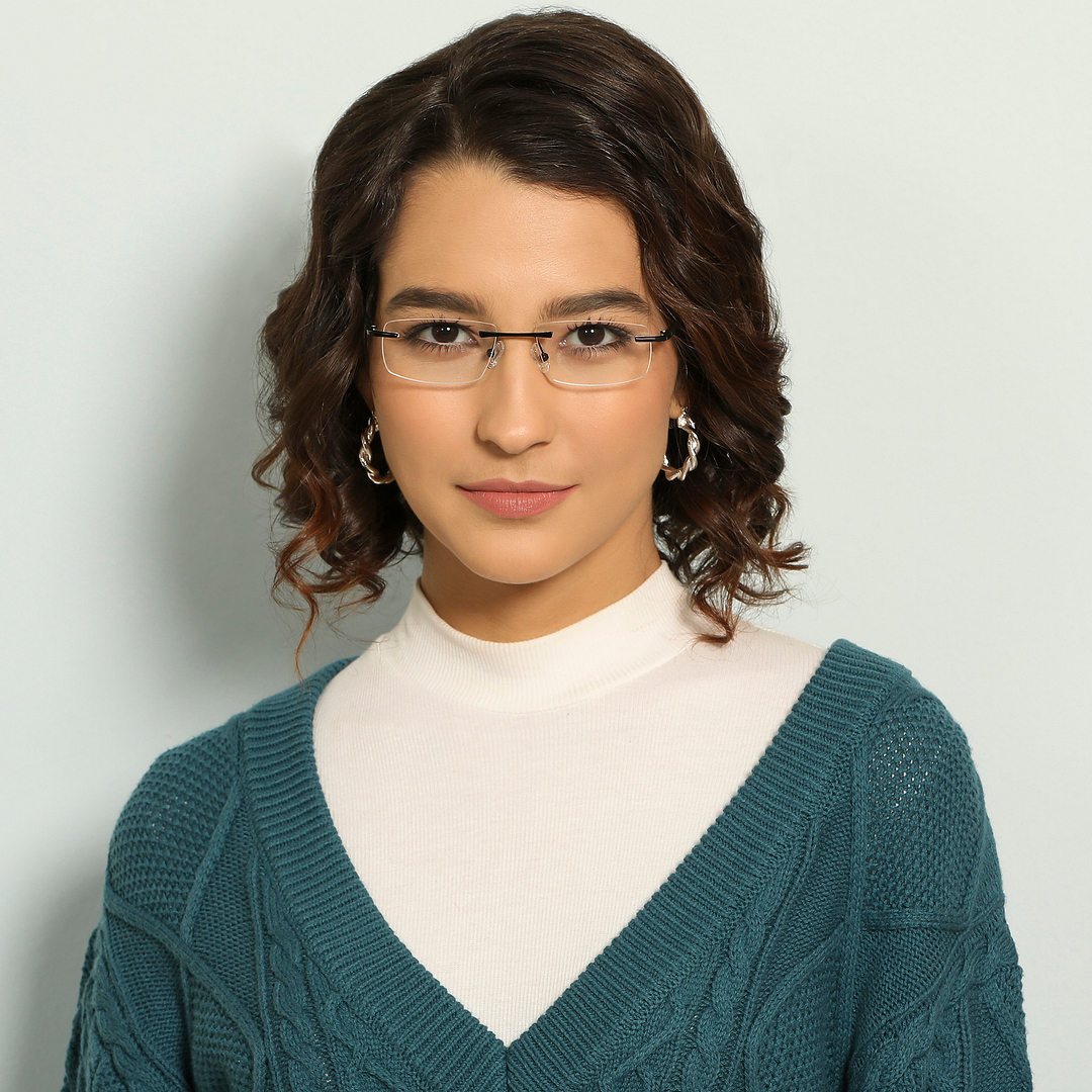 Lenskart Air Online Black Rimless Rectangle right side