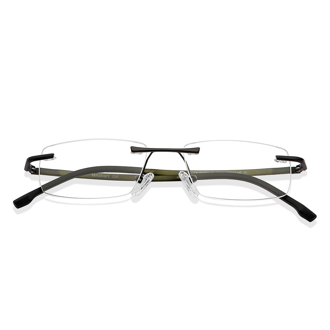 Lenskart Air Online Black Rimless Rectangle left side