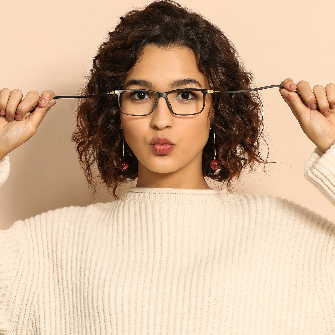 Lenskart Air Online Light Brown Full Rim Rectangle left side