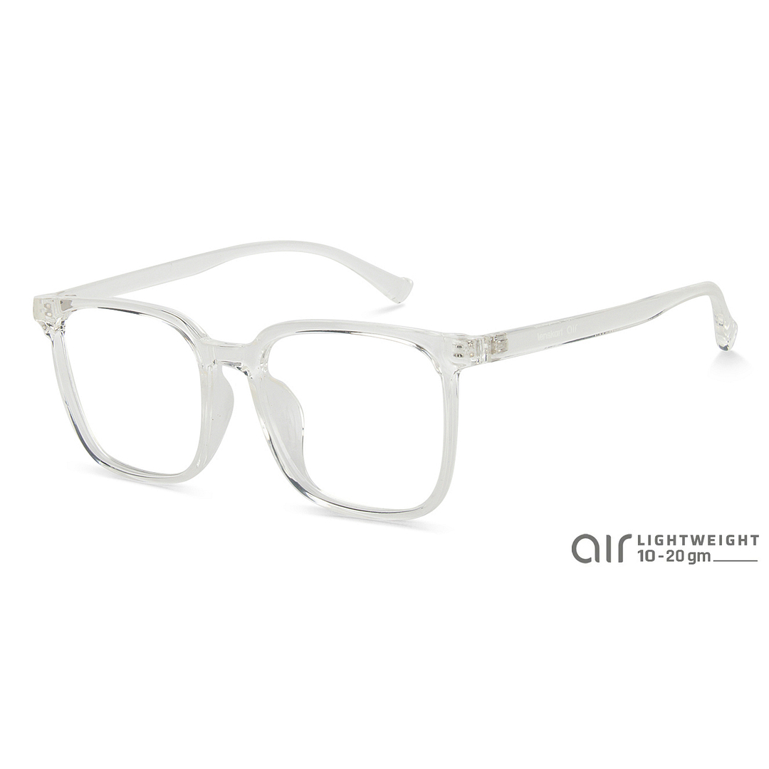 Lenskart Air LA Crystal Transparent Full Rim Square left side