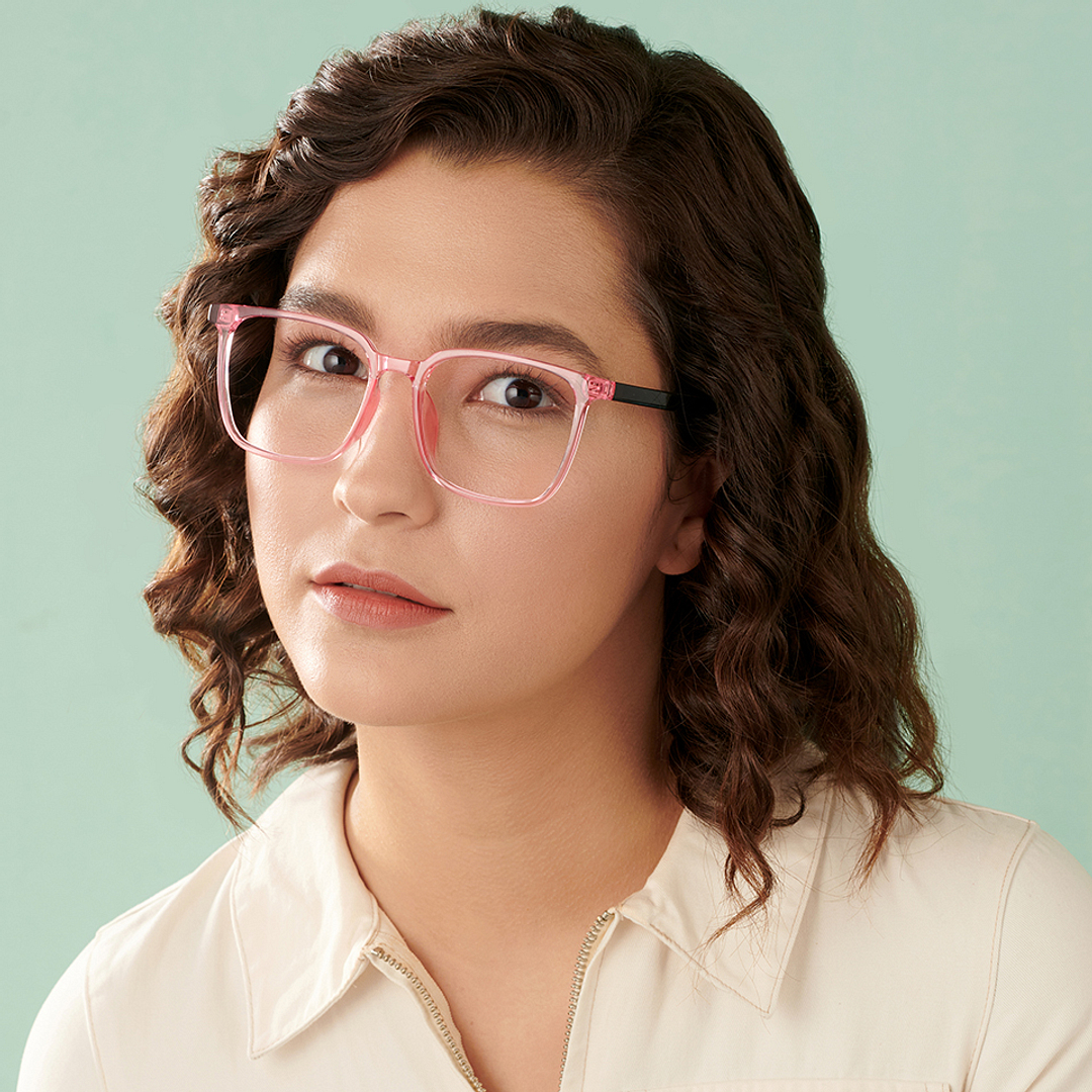 Lenskart Air Online Pink Transparent Full Rim Square right side
