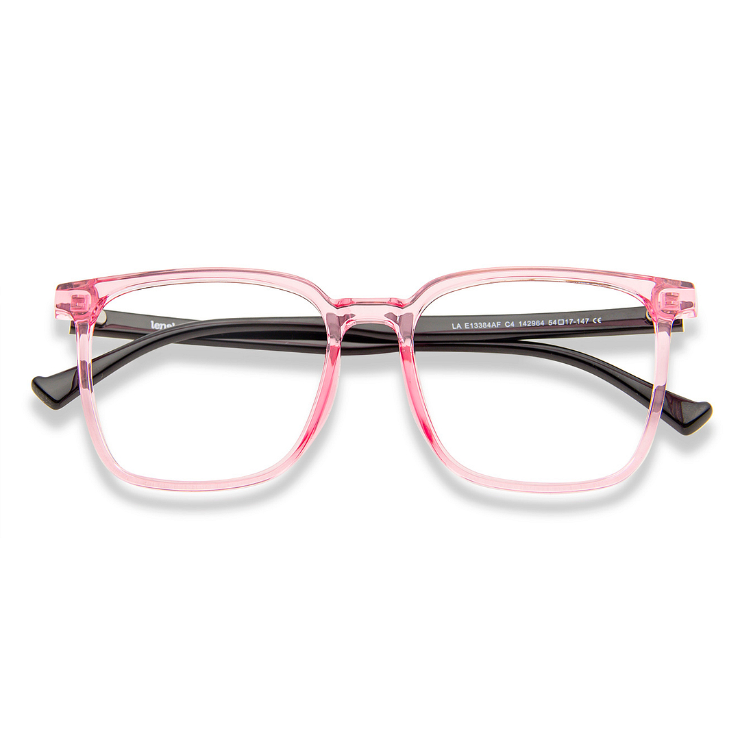 Lenskart Air Online Pink Transparent Full Rim Square left side