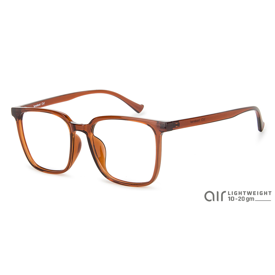 Lenskart Air Online Brown Transparent Full Rim Square left side