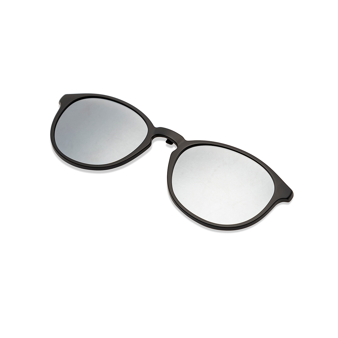 Lenskart Air Matte Black Mirror Grey Full Rim Round Lenskart Air Clip on LA E13413AF-C7 Eyeglasses left side