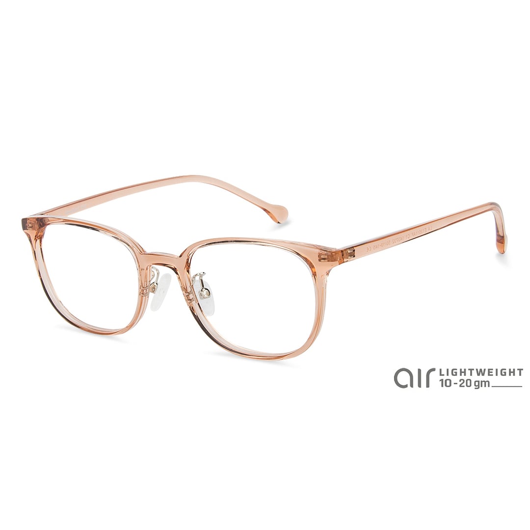 Lenskart Air LA Brown Transparent Full Rim Square left side