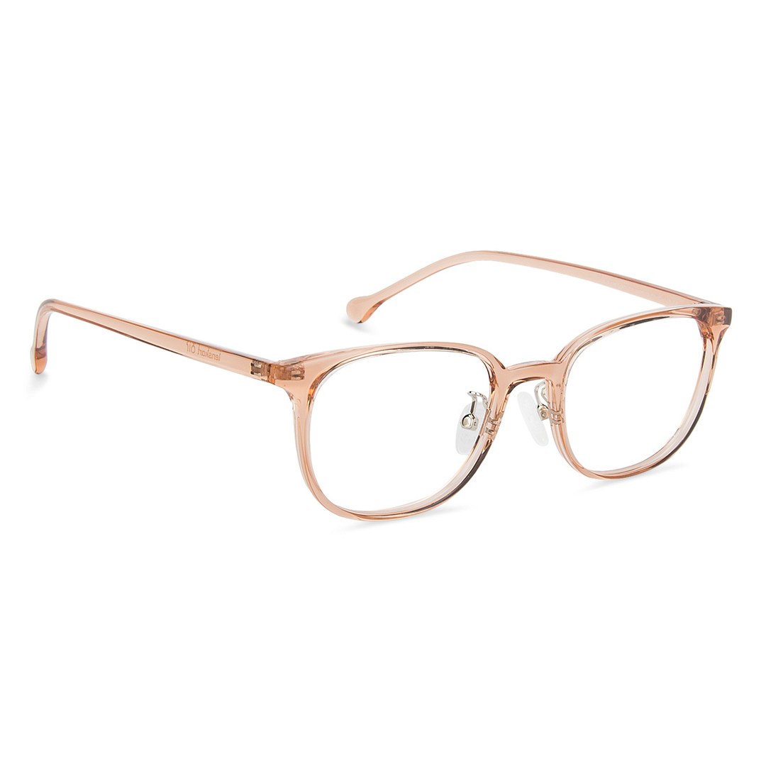 Lenskart Air LA Brown Transparent Full Rim Square left side