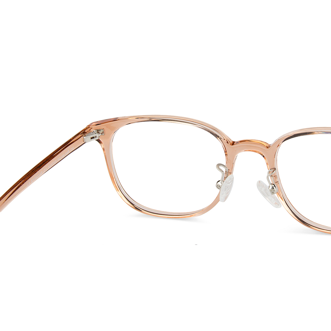 Lenskart Air LA Brown Transparent Full Rim Square left side