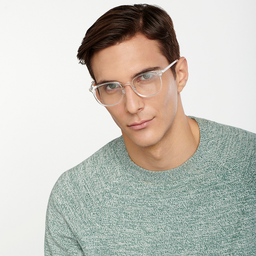 Lenskart Air Online Crystal Transparent Full Rim Square left side