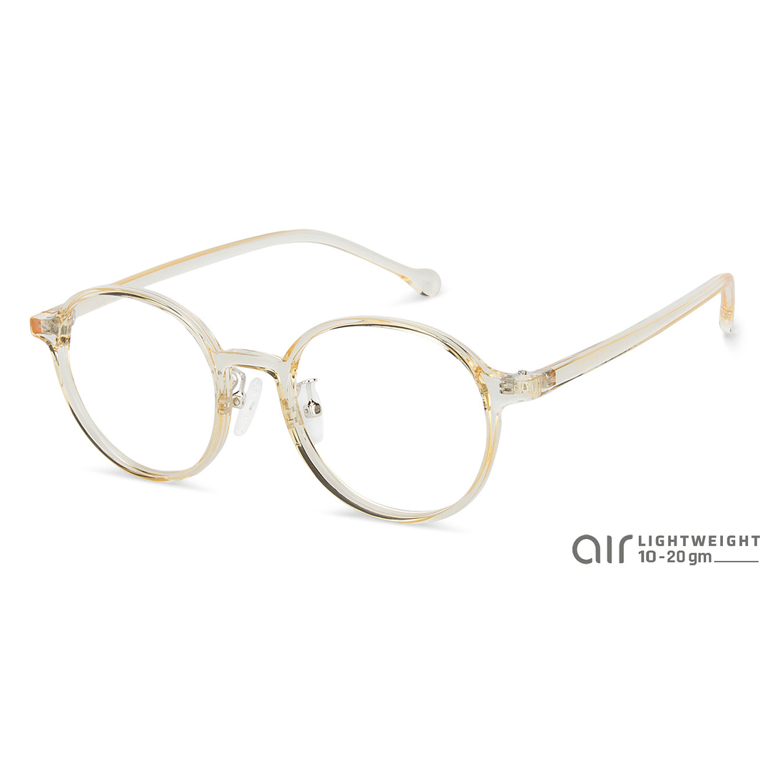 Lenskart Air Online Orange Transparent Full Rim Round left side