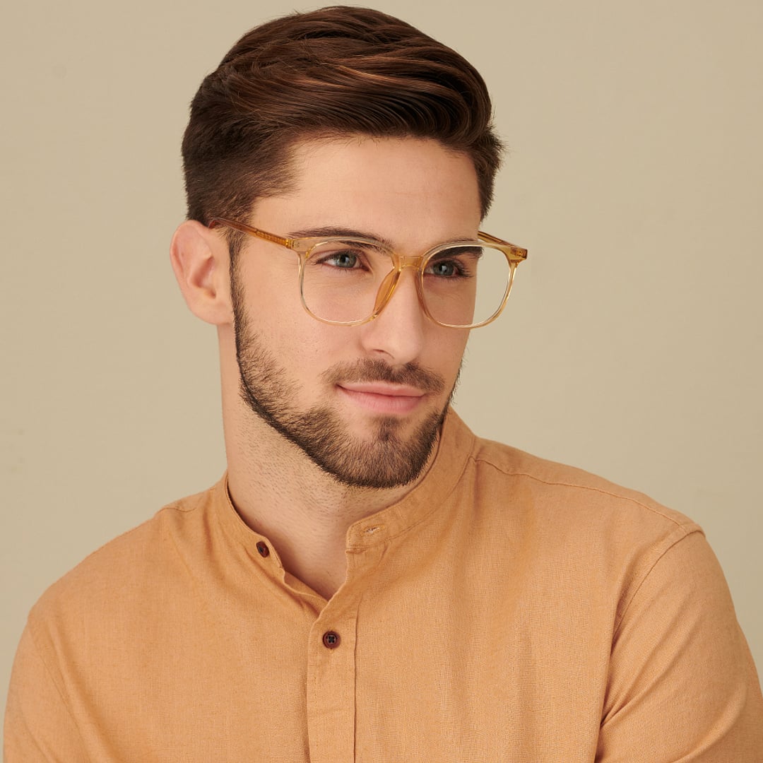 Lenskart Air Online Brown Transparent Full Rim Square left side