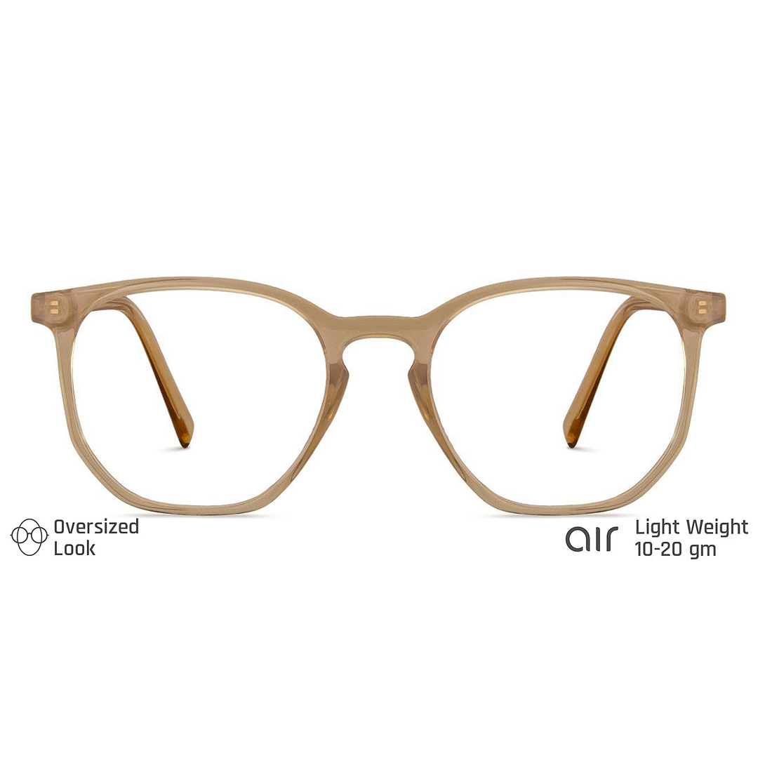 Lenskart Air Online Brown Transparent Full Rim Hexagonal left side