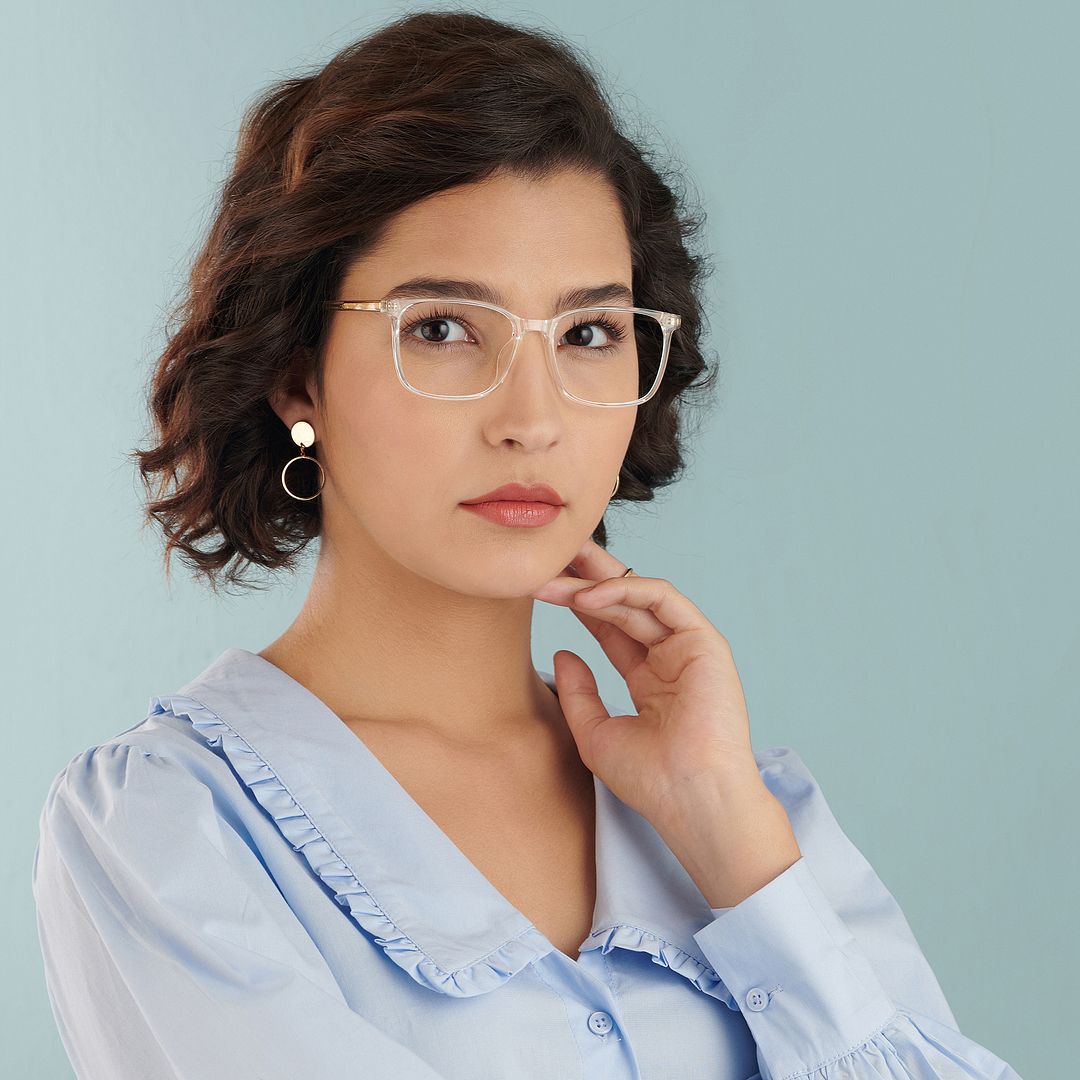 Lenskart Air Crystal Transparent Full Rim Rectangle right side