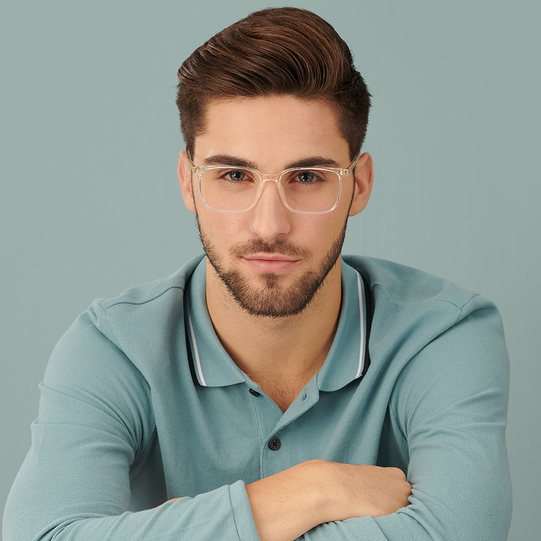 Lenskart Air Crystal Transparent Full Rim Rectangle left side