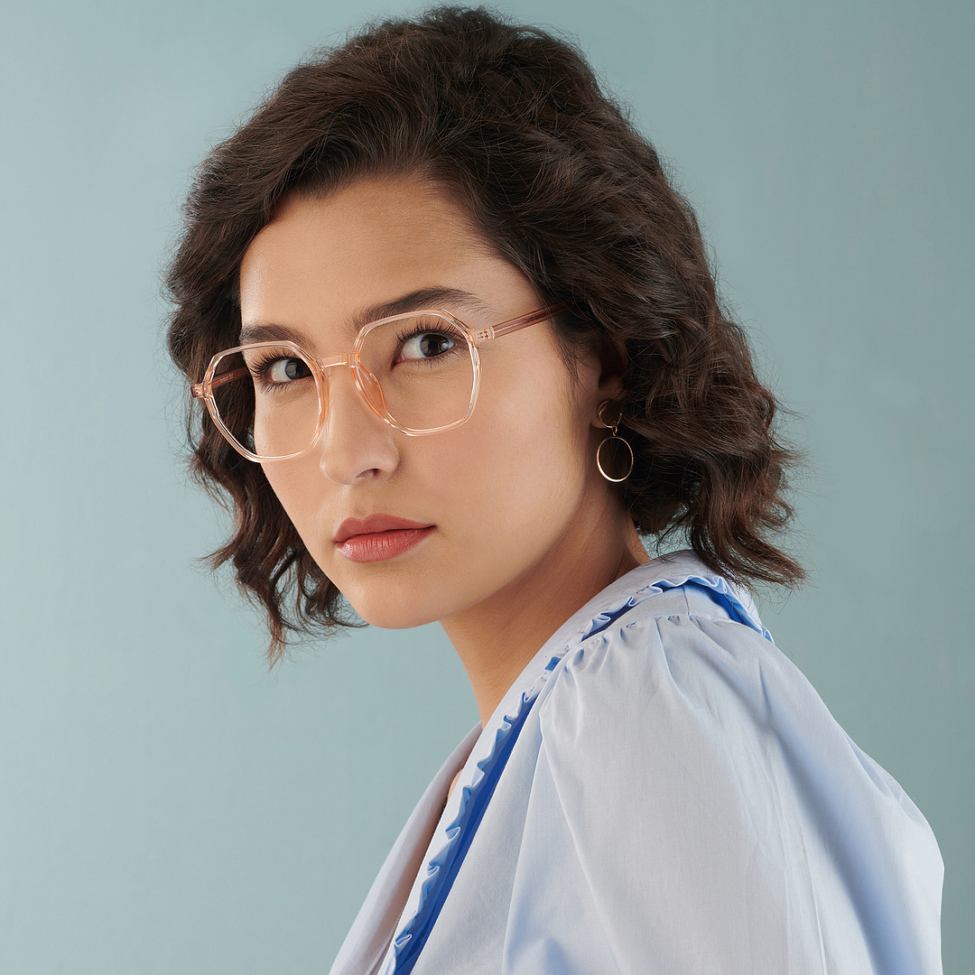 Lenskart Air Online Brown Transparent Full Rim Geometric right side