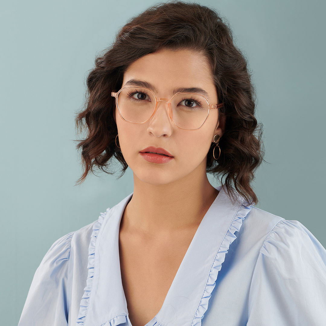 Lenskart Air Online Brown Transparent Full Rim Geometric left side