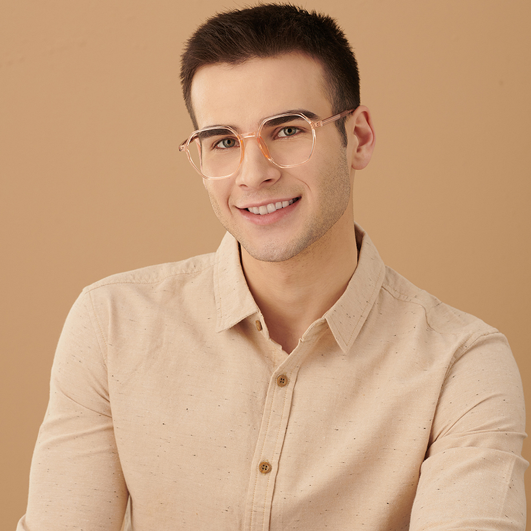 Lenskart Air Online Brown Transparent Full Rim Geometric right side