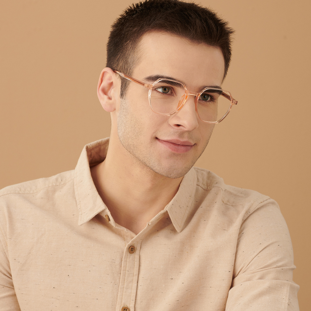 Lenskart Air Online Brown Transparent Full Rim Geometric left side