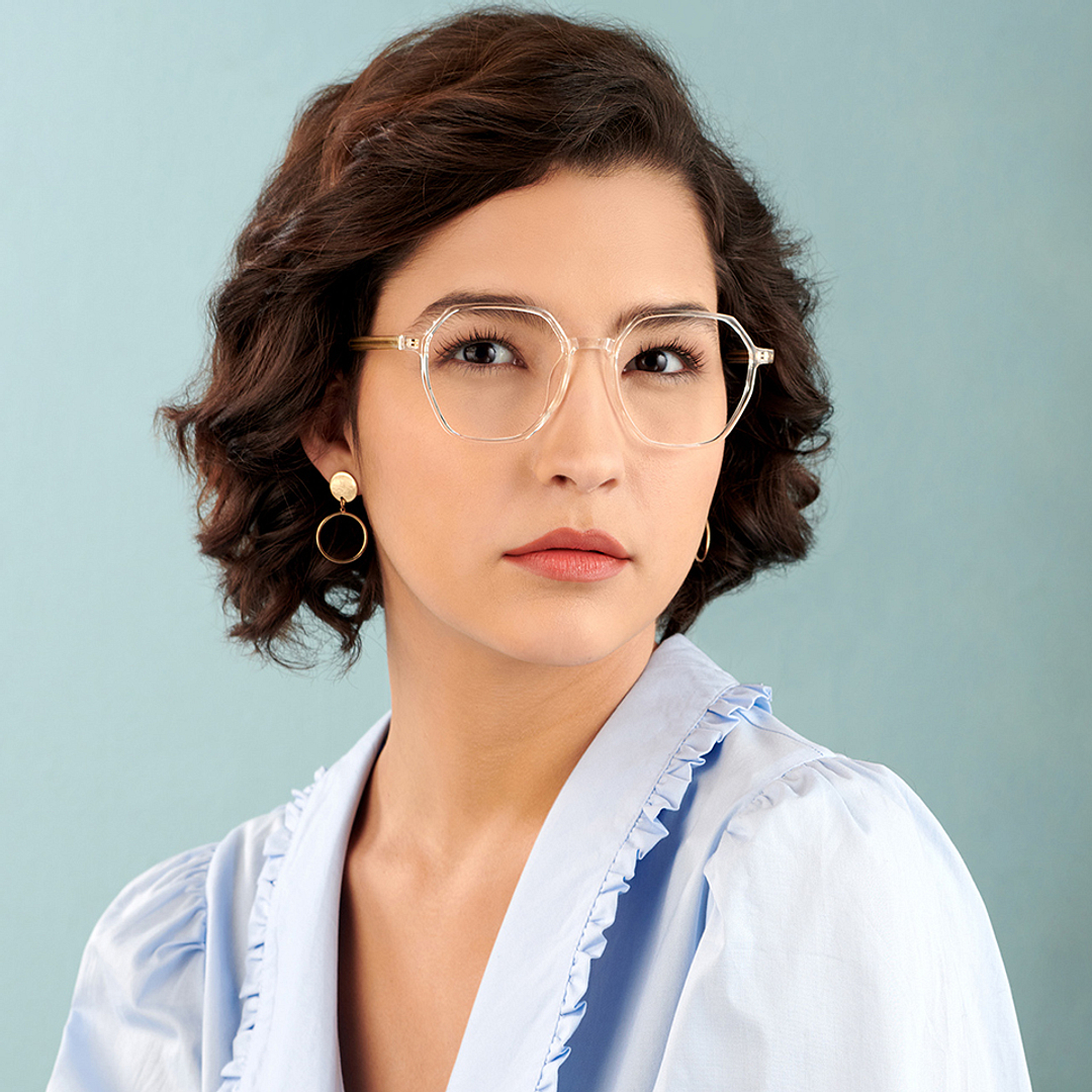 Lenskart Air Online Crystal Transparent Full Rim Geometric left side