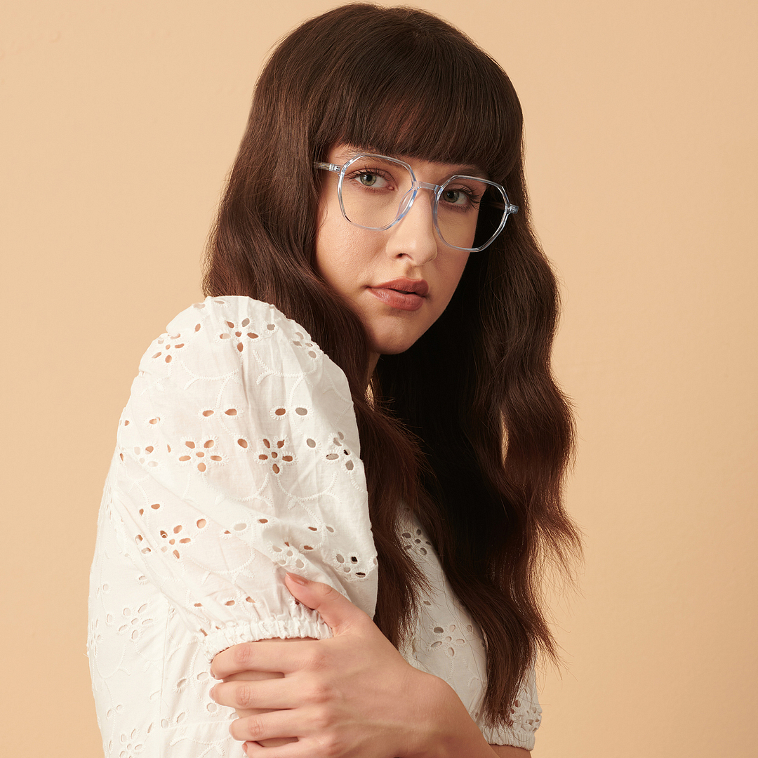 Lenskart Air Online Blue Transparent Full Rim Geometric right side