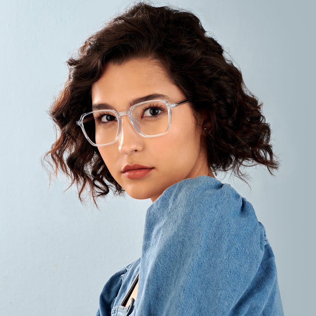 Lenskart Air Blue Transparent Full Rim Square right side