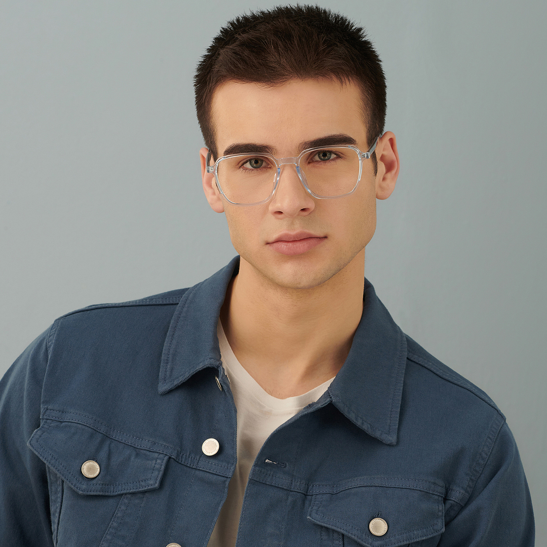 Lenskart Air Blue Transparent Full Rim Square right side