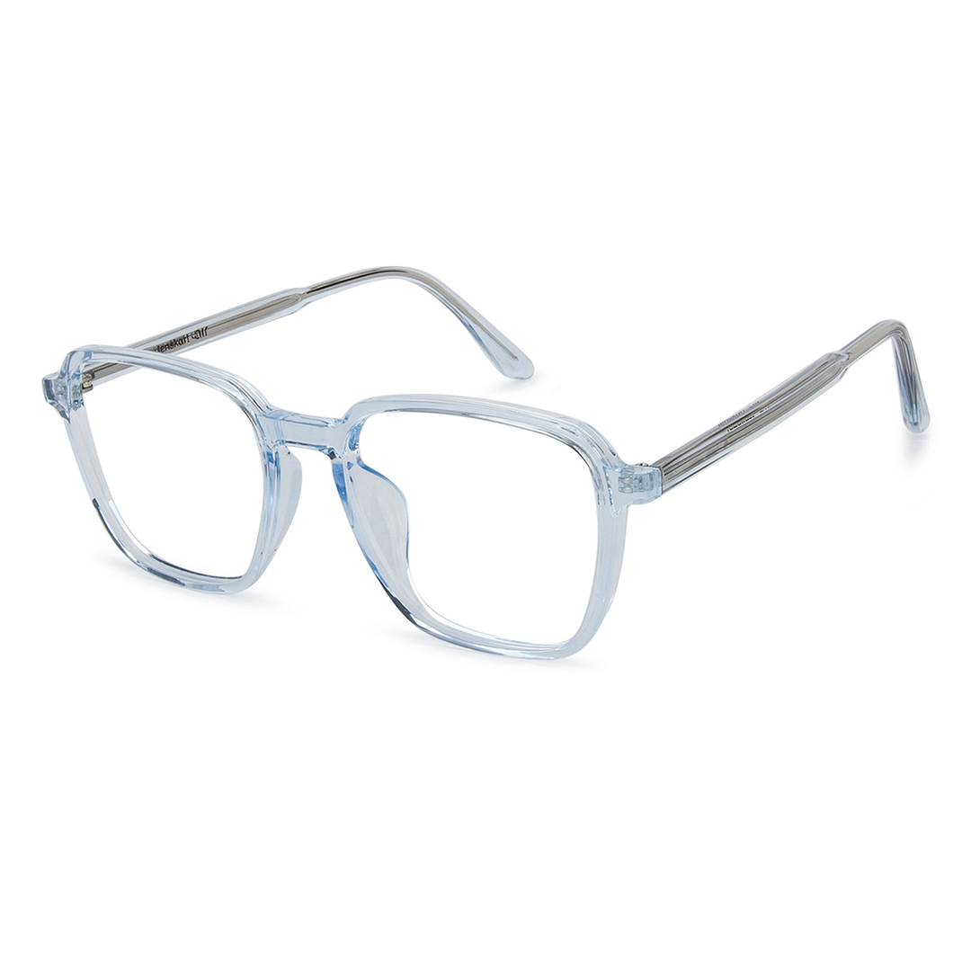 Lenskart Air LA Blue Transparent Full Rim Square left side
